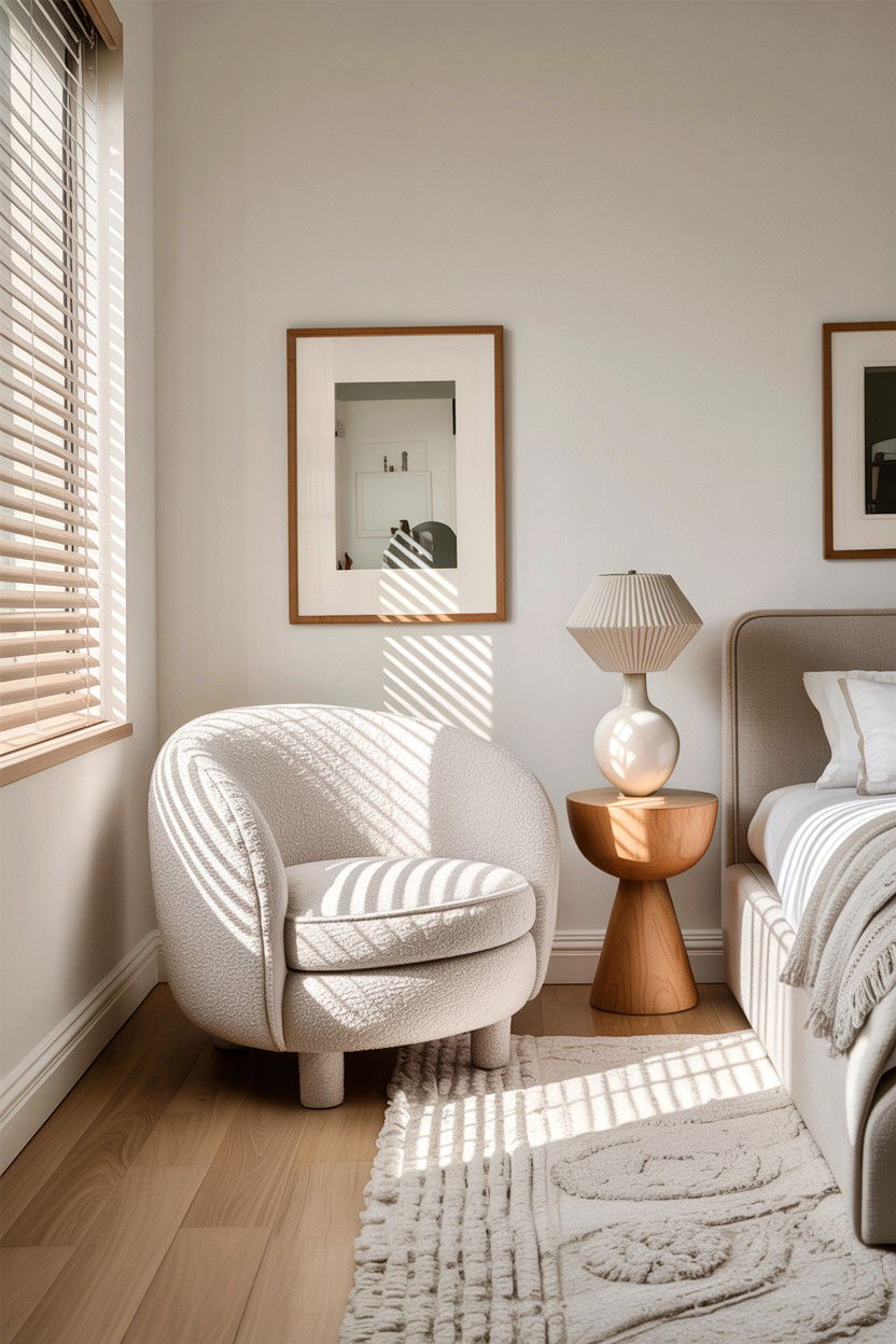 Boucle Accent Chair - 30 bedroom chairs