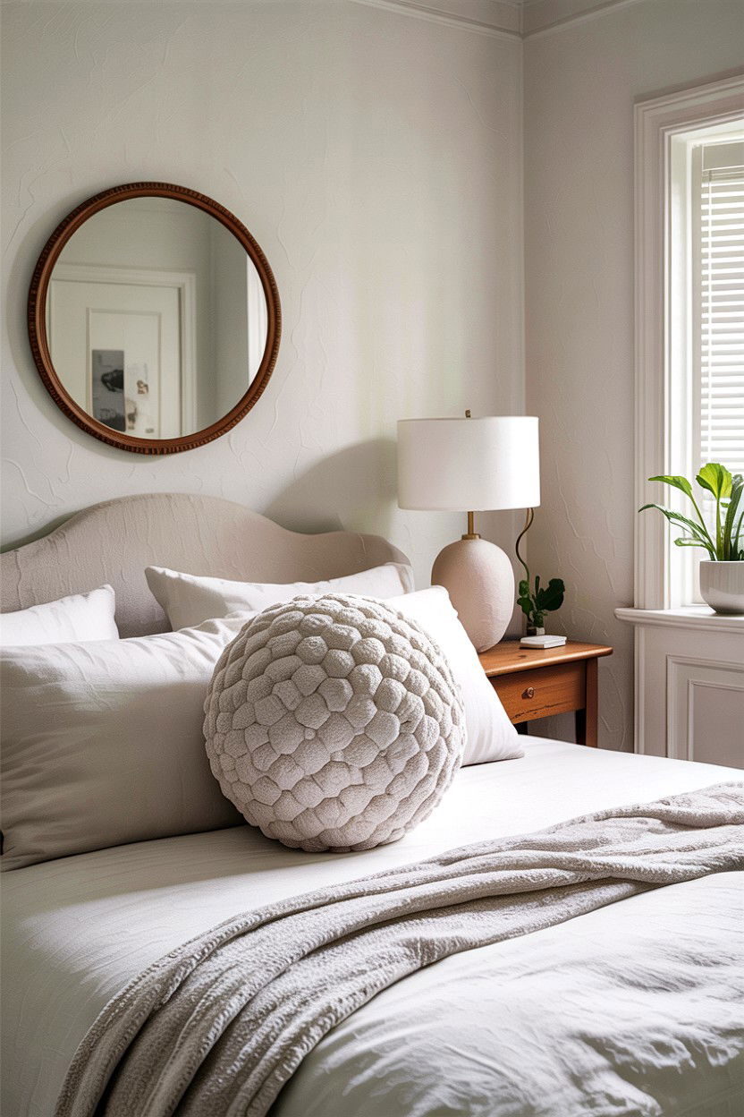 Boucle Ball Pillow - 30 bedroom throw pillows