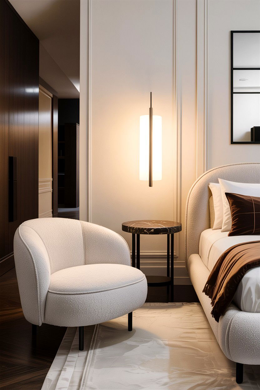 Boucle Furniture Modern Bedroom - 30 layered texture bedroom ideas