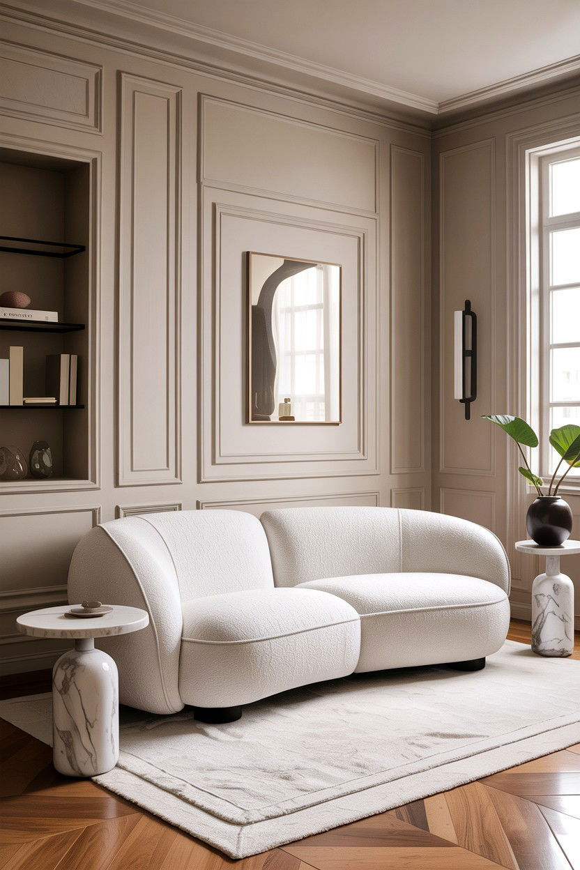 Boucle Sofa - 30 living room couch ideas