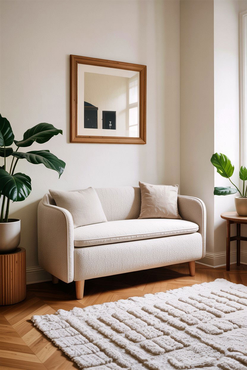 Boucle storage bench - 30 bedroom storage benches