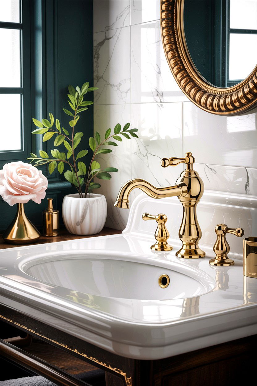 Brass Faucet Fixture - 30 bathroom conversation starter ideas