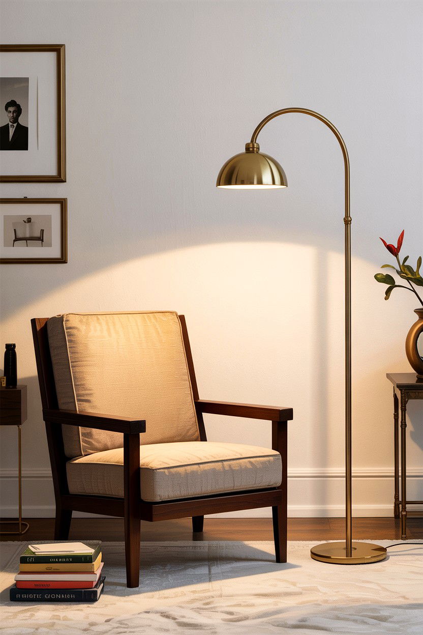 Brass Floor Lamp - 30 Hollywood living room ideas