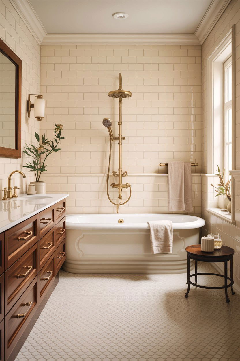 Brass Hardware Bathroom - 30 cool neutral bathroom ideas