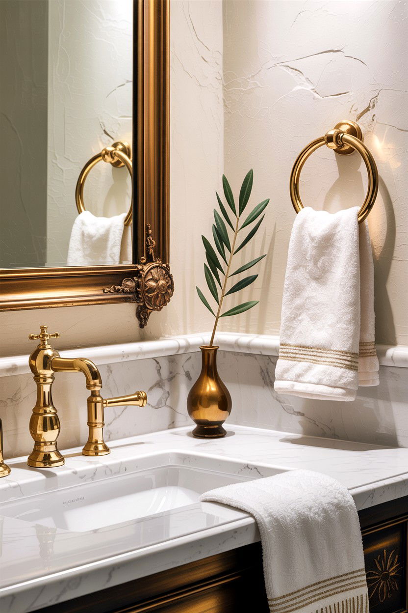 Brass Hardware Bathroom Accents - 30 desert bathroom ideas