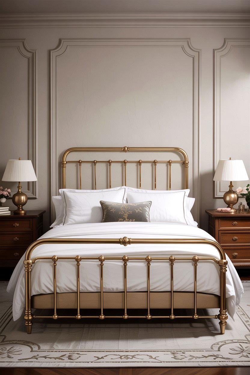 Brass Headboard - 30 bedroom headboard ideas