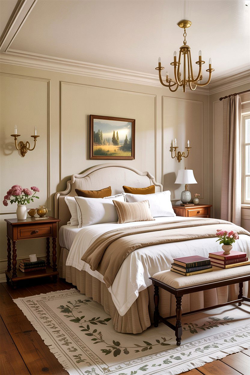 Brass Lighting - 30 cottage bedroom ideas