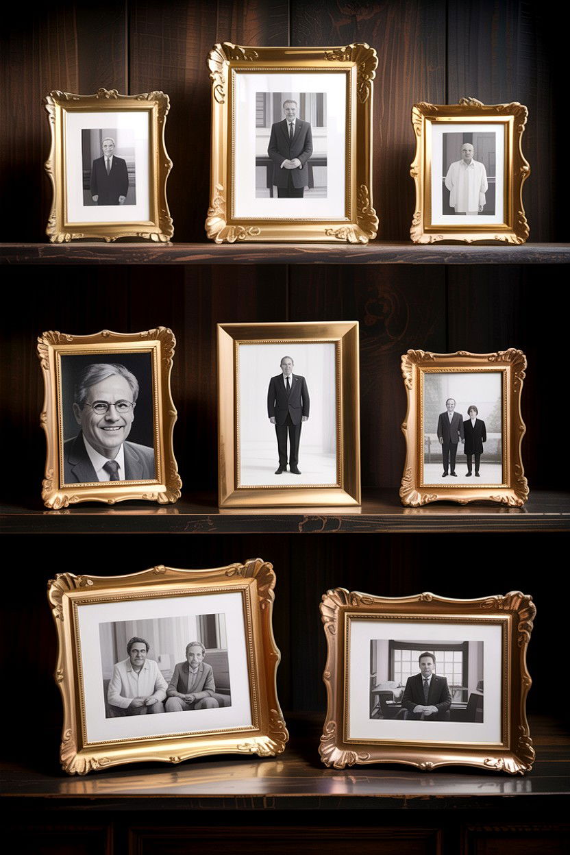 Brass Picture Frames - 30 dark academia living room ideas