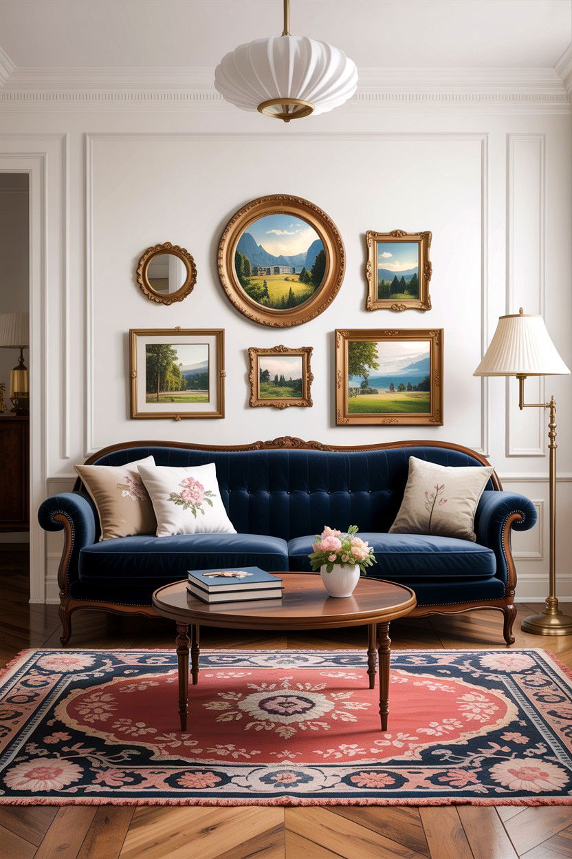 Brass accents - 30 grandmillennial living room ideas