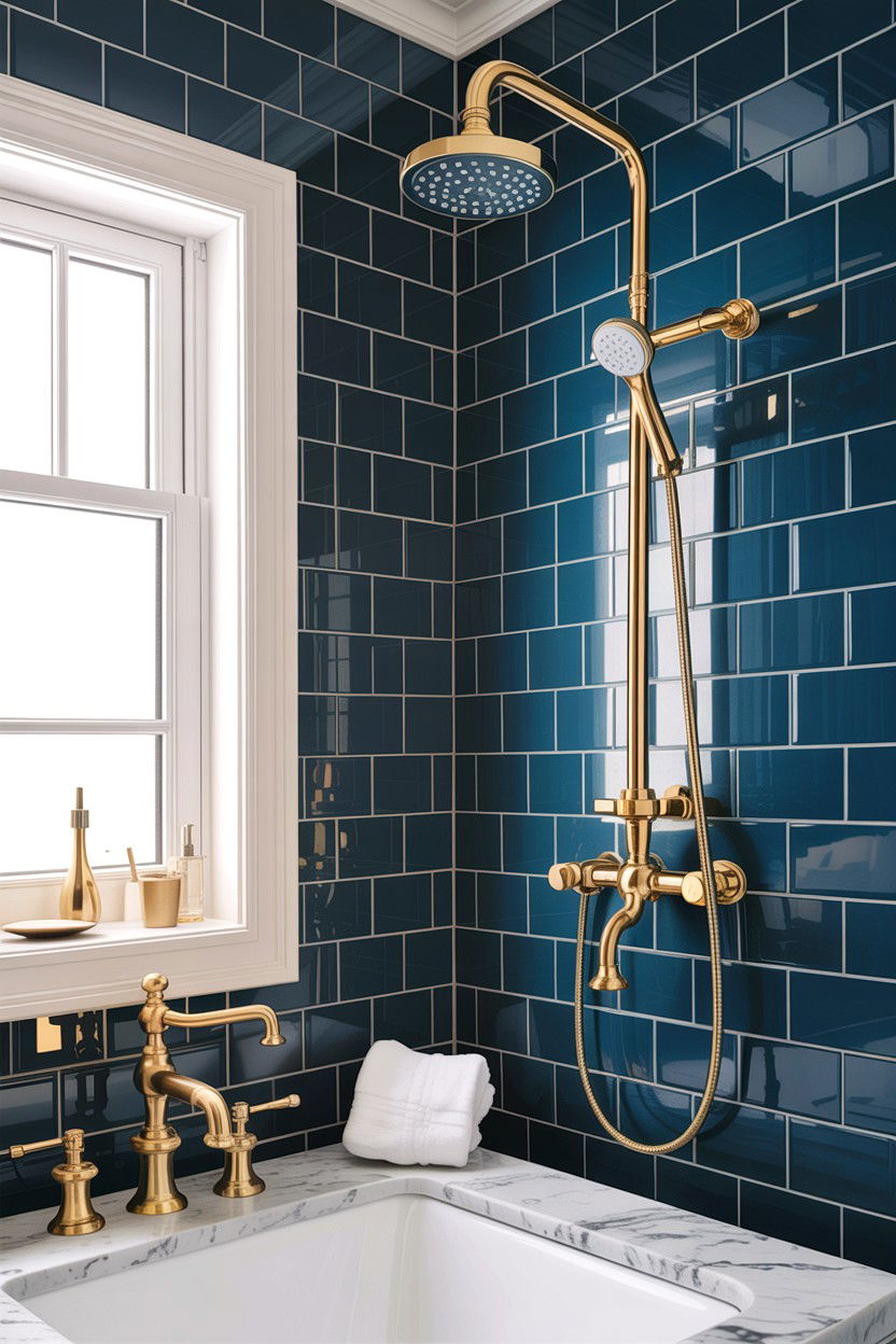 Brass bathroom fixtures - 30 bathroom design ideas