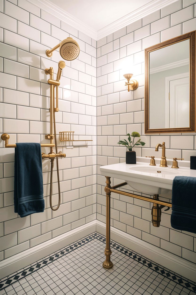 Brass bathroom fixtures - 30 Jack and Jill bathroom ideas