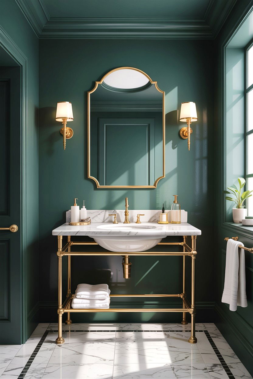 Brass bathroom hardware - 30 antique bathroom ideas