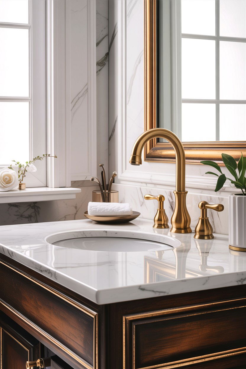 Brass faucet replacement - 30 easy bathroom updates