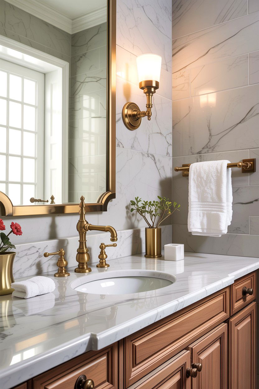 Brass fixtures - 30 inspiring bathroom ideas