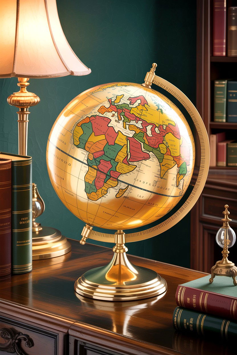 Brass table globe - 30 living room globes
