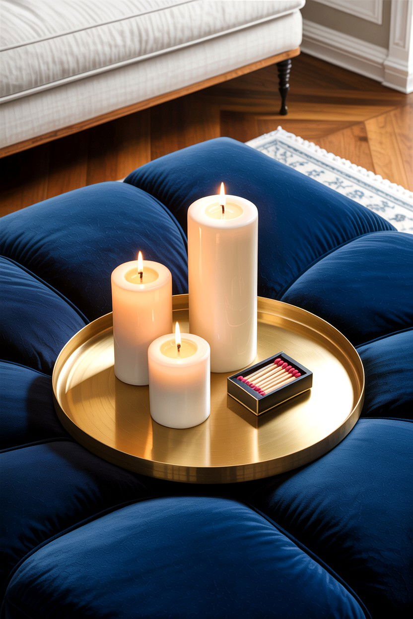Brass tray for candles - 30 living room decorative trays