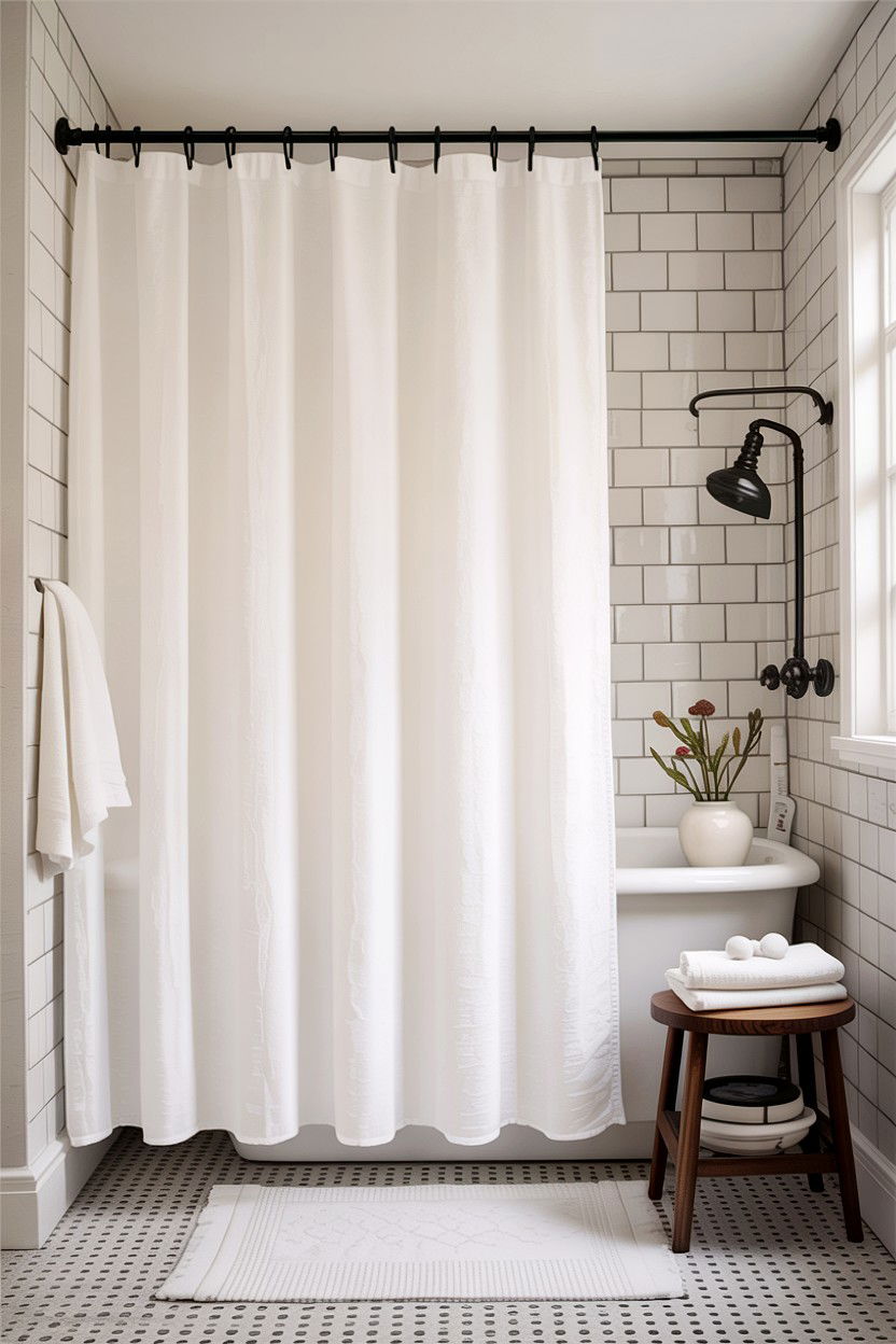 Breathable Shower Curtain - 30 bathroom cooling ideas