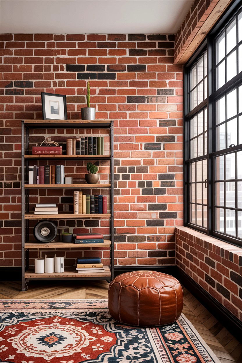 Brick veneer - 30 living room accent wall ideas