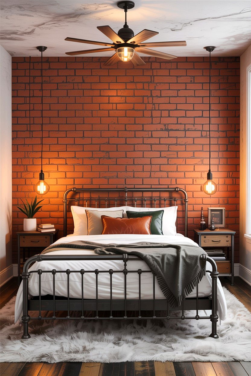 Brick wall stencil - 30 bedroom wall stencils