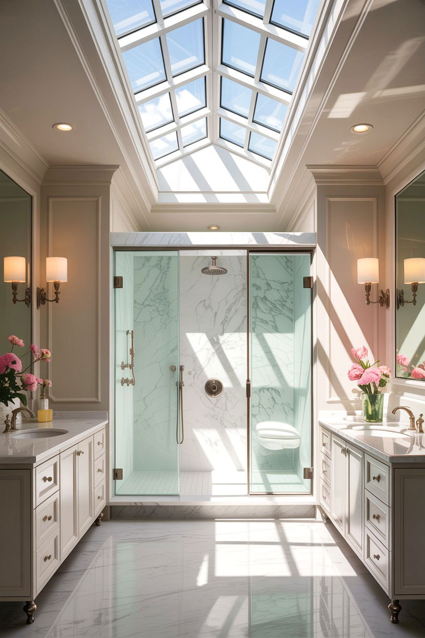 Bright Airy Skylight Bathroom - 30 Hampton bathroom ideas