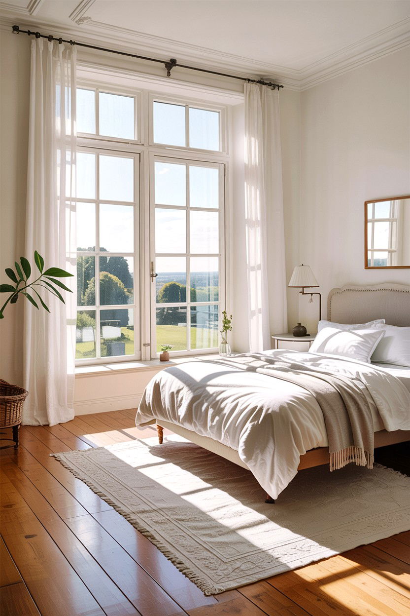 Bright Airy Window Bedroom - 30 Swedish bedroom ideas