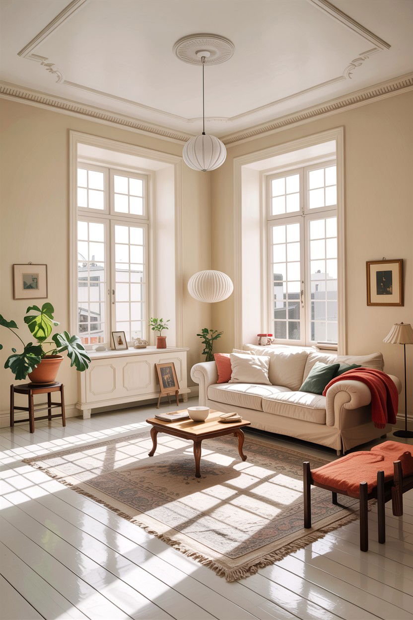 Bright Scandi Living Room - 30 scandinavian cream living room ideas