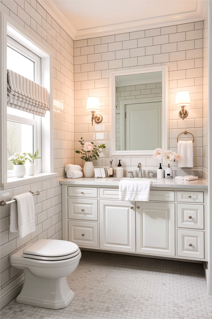 Bright White Guest Bath - 30 guest bath decor ideas