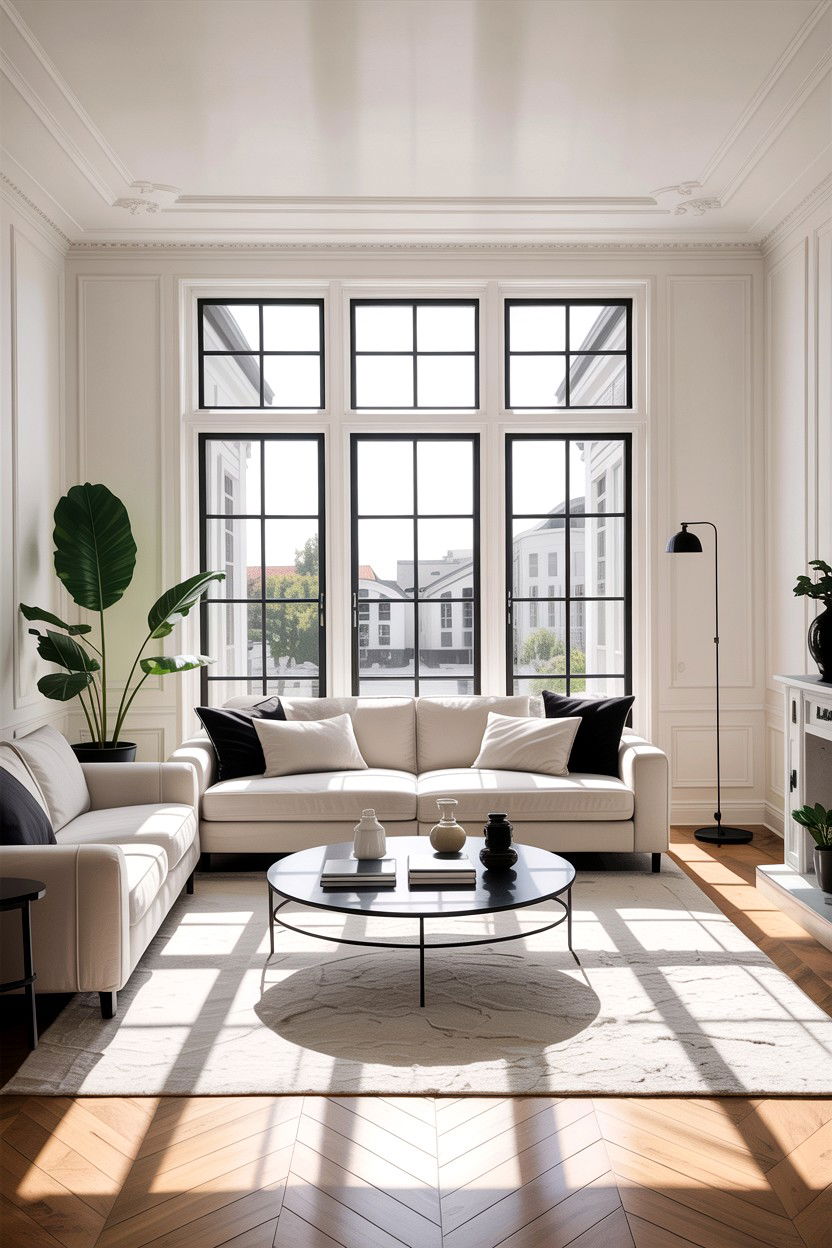 Bright black and white living room - 30 black and white living room ideas