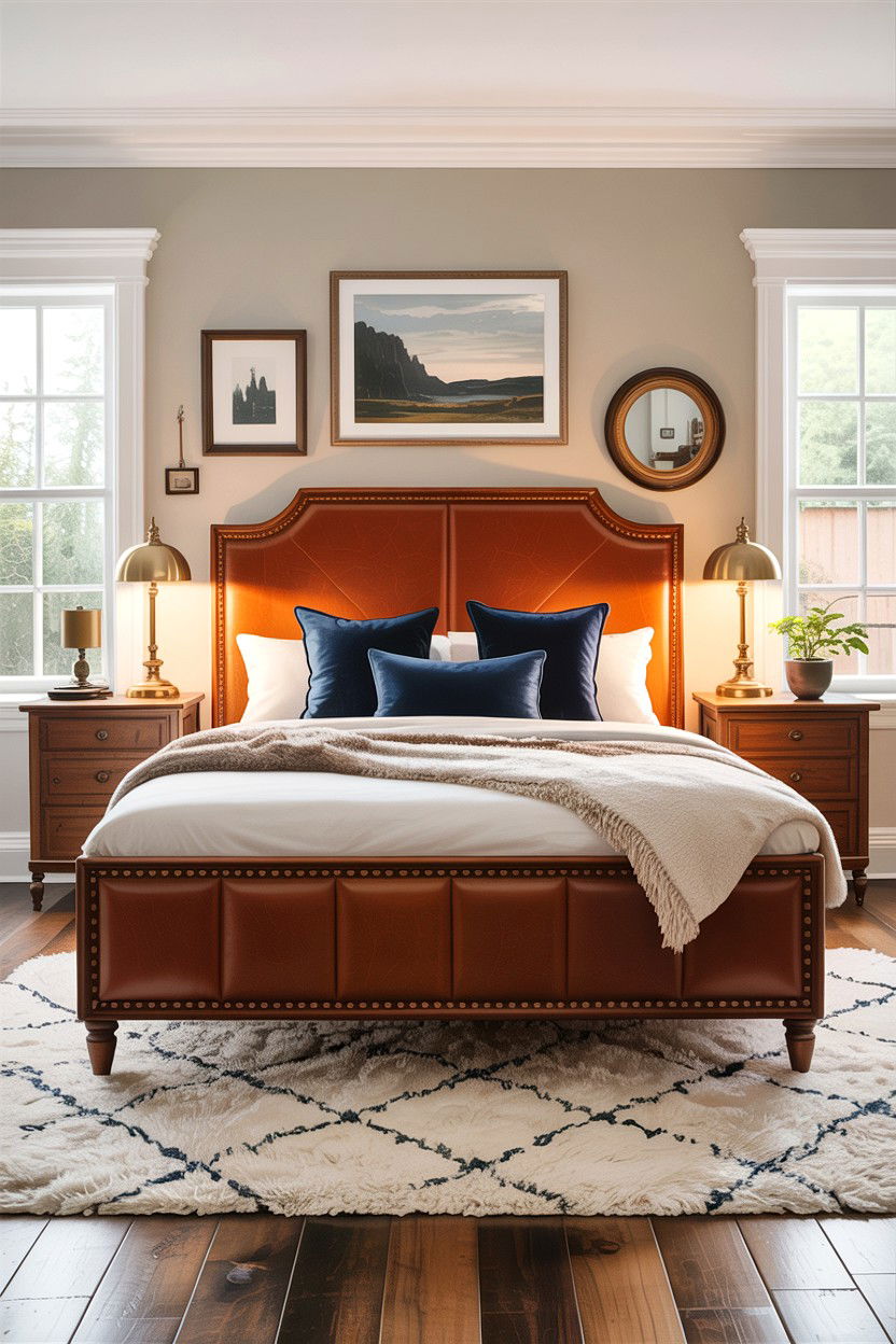 Brown Leather Bed Frame - 30 leather bedroom ideas