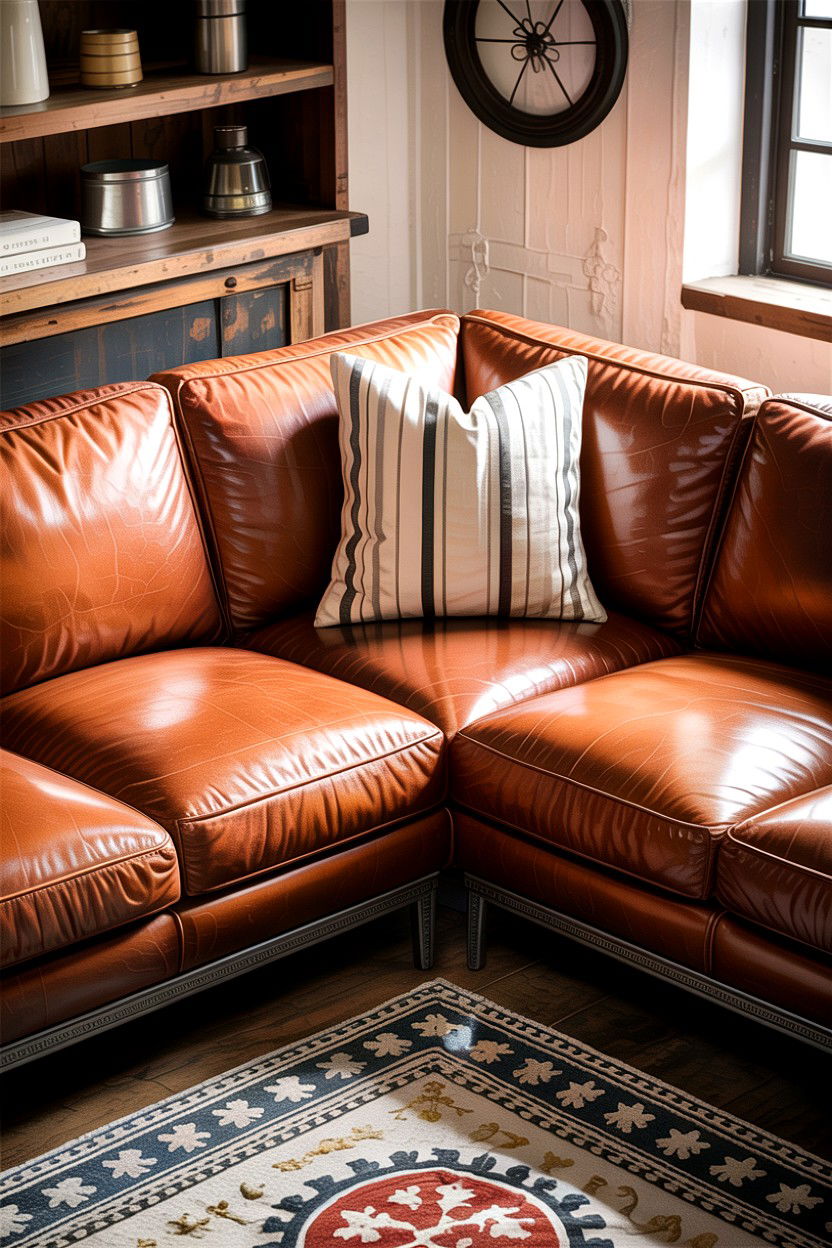Brown Leather L Shaped Sofa - 30 living room corner sofa ideas