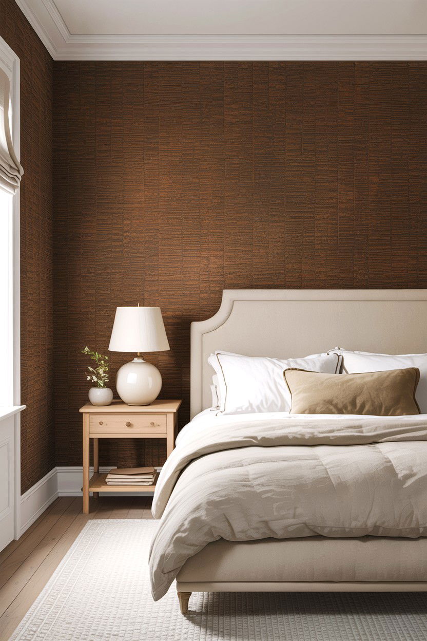 Brown Textured Wallpaper - 30 warm brown bedroom ideas