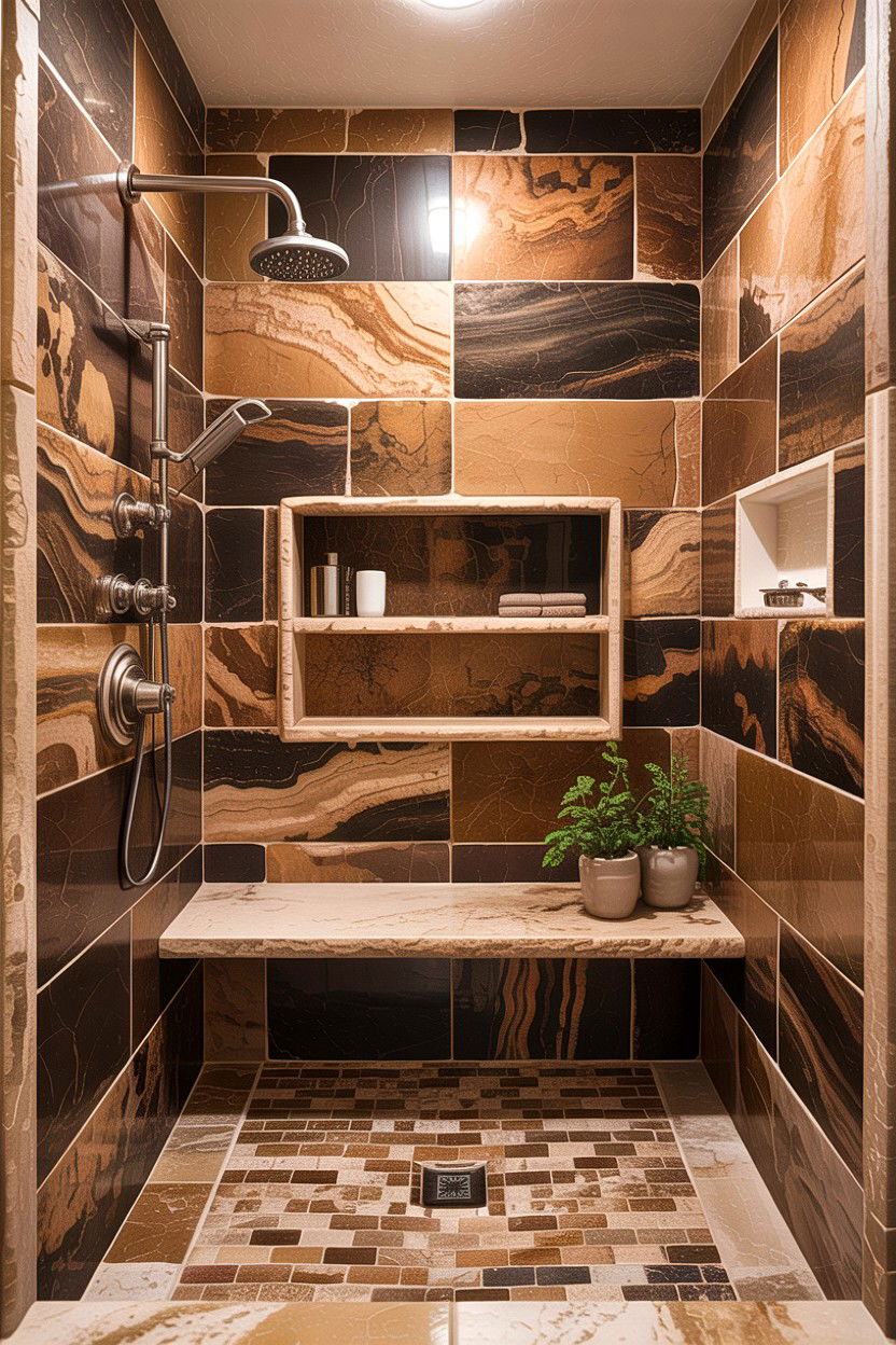 Brown travertine bathroom shower - 30 chocolate brown bathroom ideas