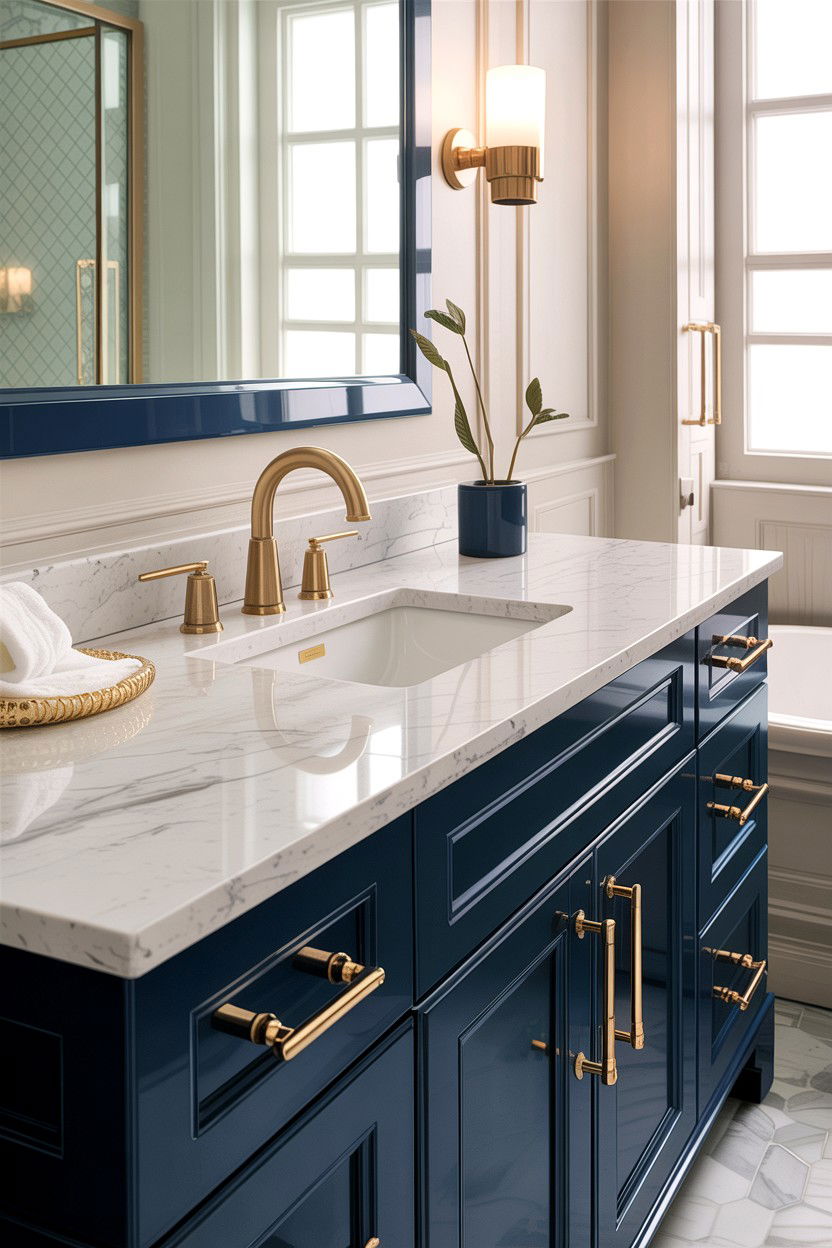 Brushed Gold Faucet - 30 contemporary bathroom ideas