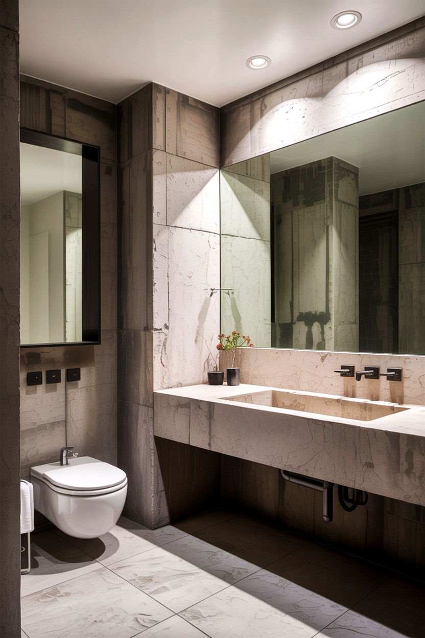 Brutalist Bathroom - 30 concrete bathroom ideas