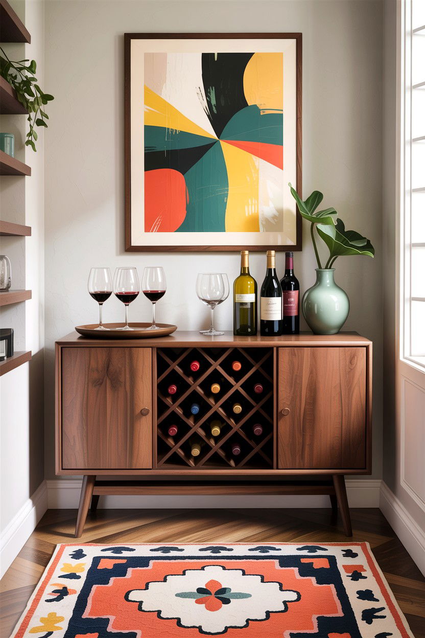 Buffet With Wine Rack - 30 small dining room space storage ideas