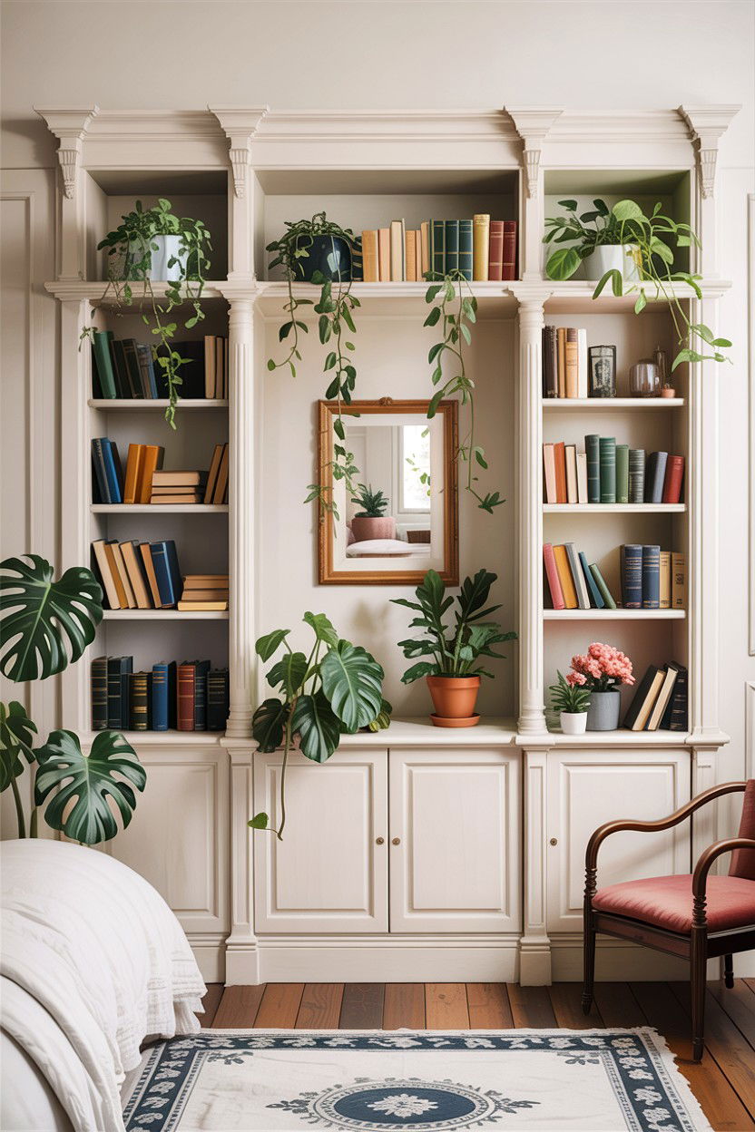 Built In Bookshelf - 30 bedroom plant shelves