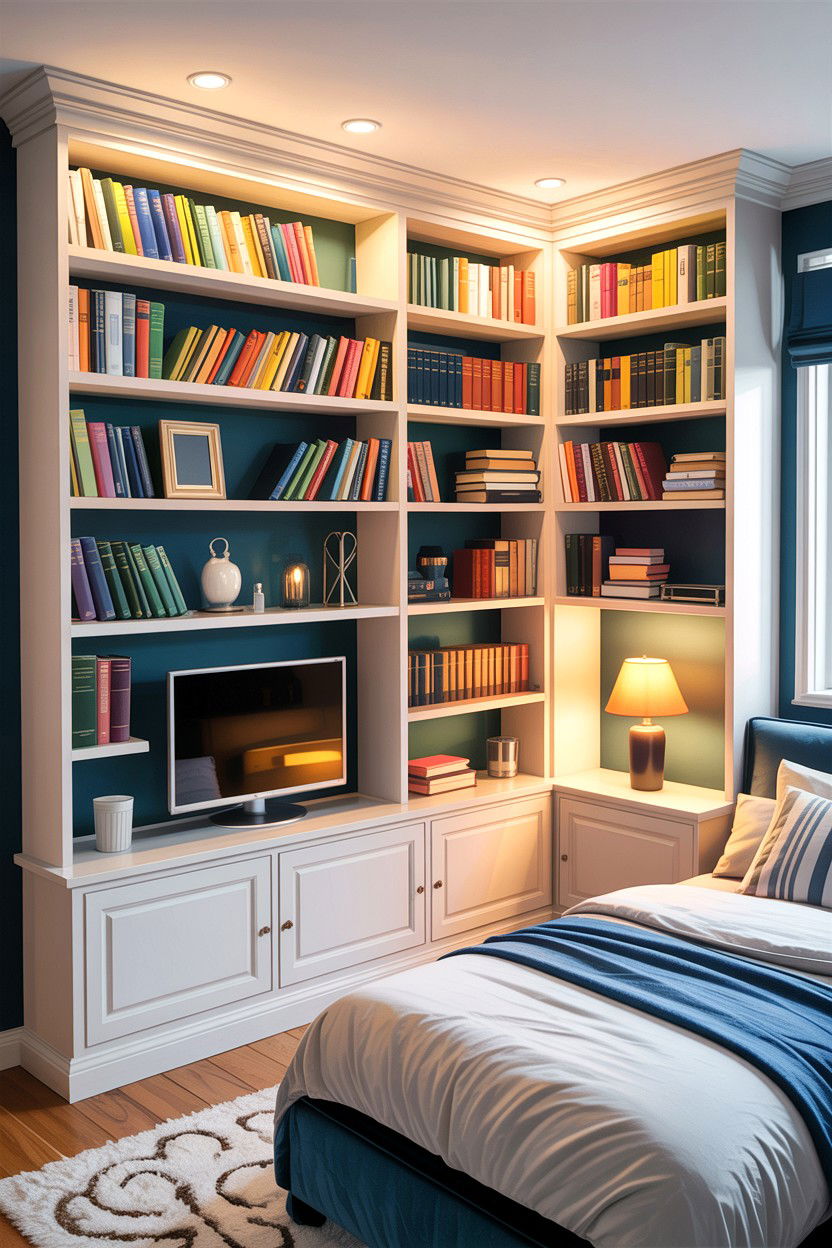 Built In Bookshelf - 30 Finnish bedroom ideas