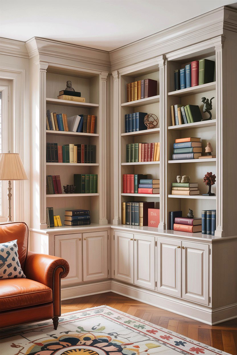 Built In Bookshelves - 30 small living room space storage ideas