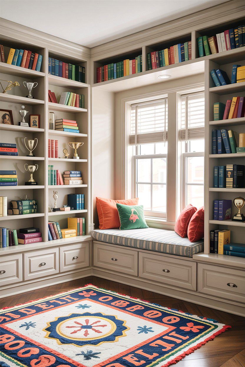 Built In Bookshelves - 30 elementary age bedroom ideas