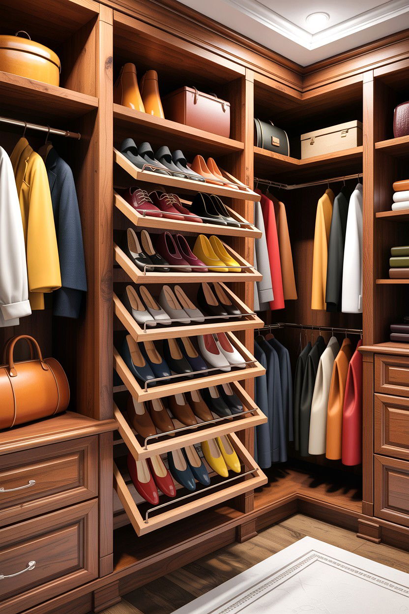 Built In Closet Shoe Rack - 30 bedroom shoe storage ideas