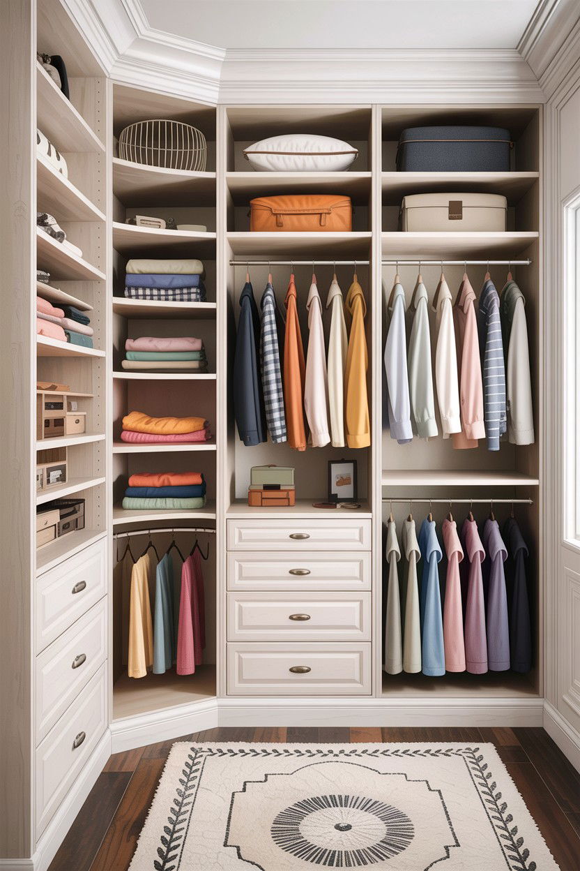 Built In Closet System - 30 bedroom space saving ideas
