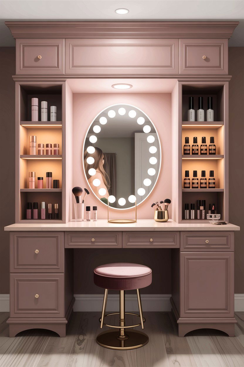 Built In Makeup Vanity - 30 bathroom built-in storage ideas