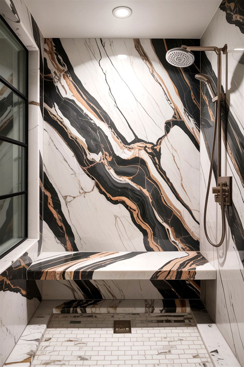 Built In Marble Bench - 30 bathroom bench ideas