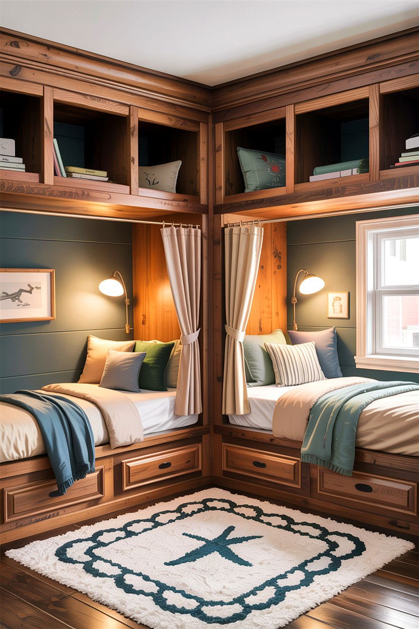 Built In Shared Beds - 30 boy and girl shared bedroom ideas