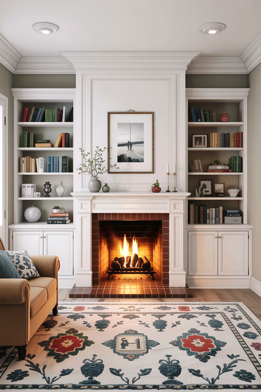 Built In Shelving Fireplace - 30 living room fireplace surround ideas