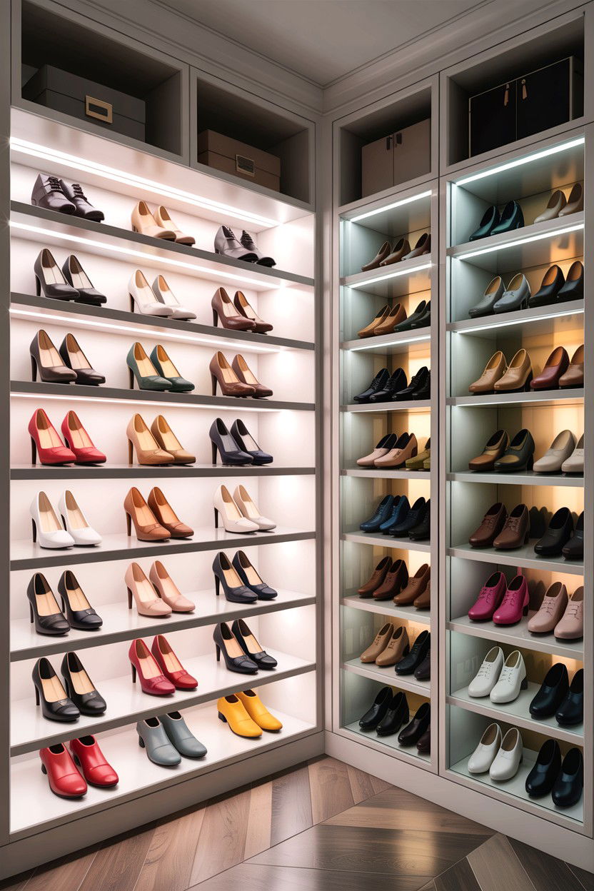 Built In Shoe Rack Closet - 30 bedroom walk-in closet ideas