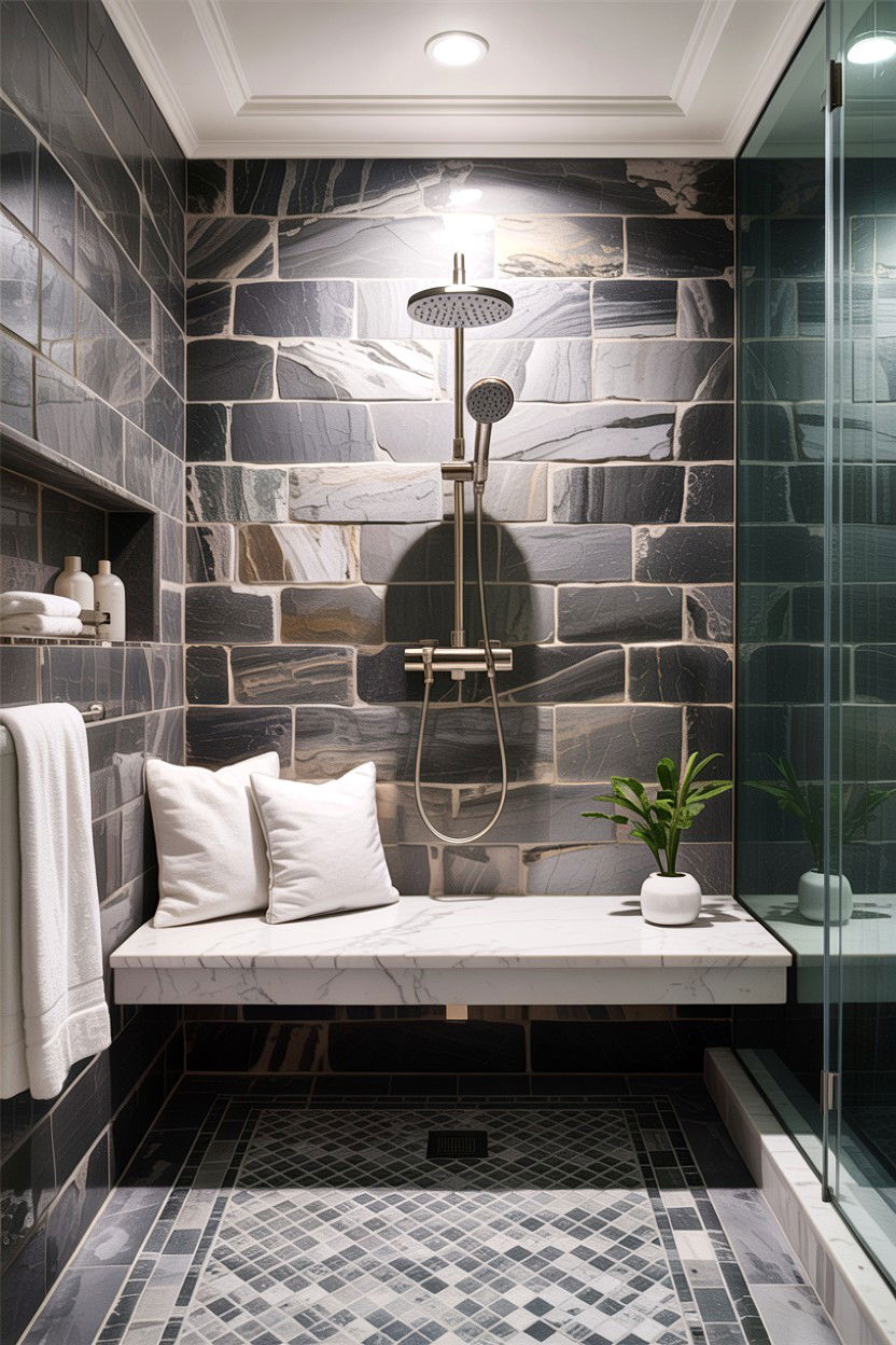 Built In Shower Bench - 30 bathroom balance ideas