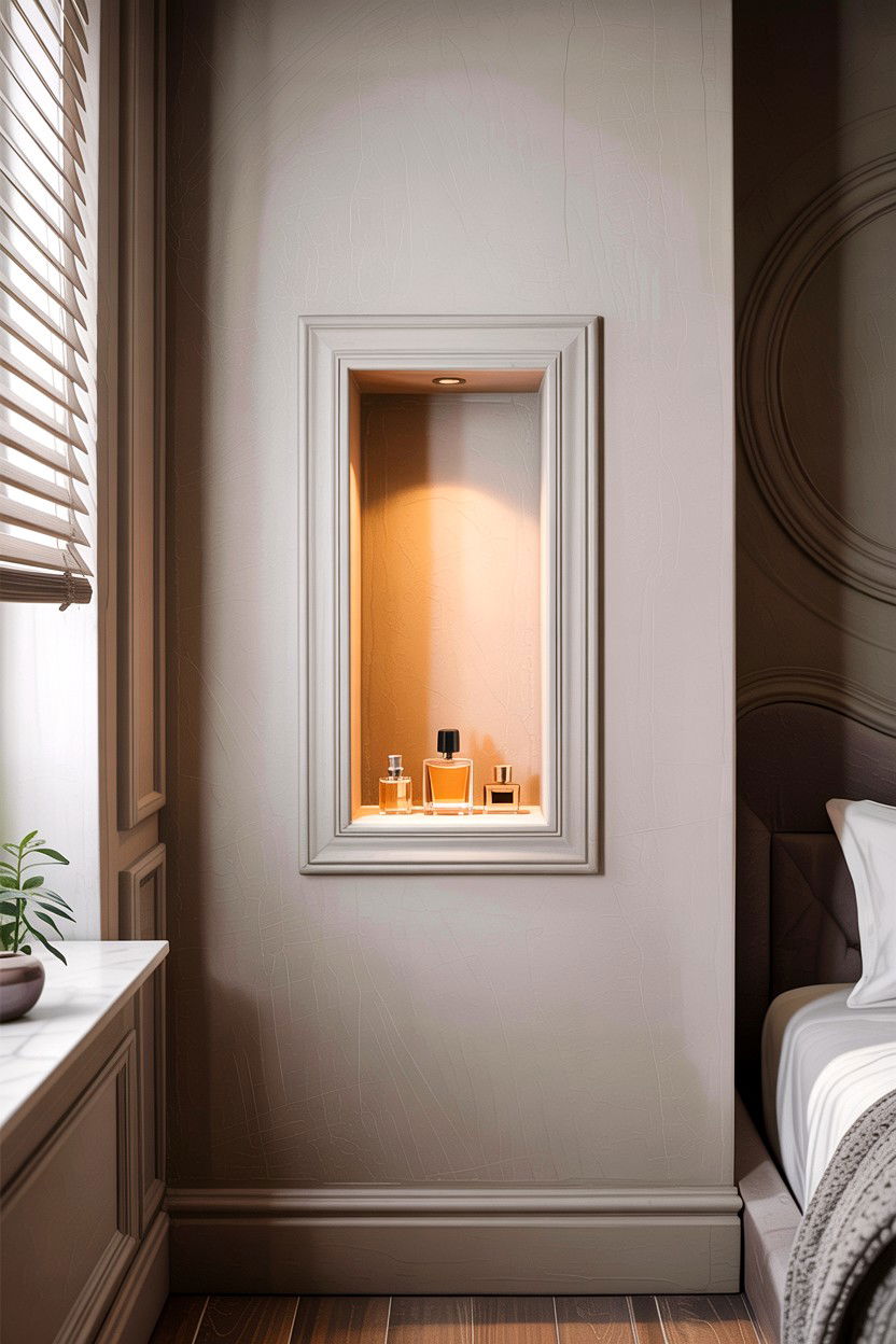 Built In Wall Niche - 30 bedroom secret storage ideas