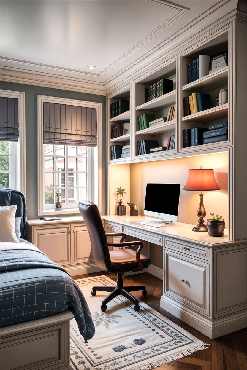 Built in bedroom office - 30 bedroom workspace ideas