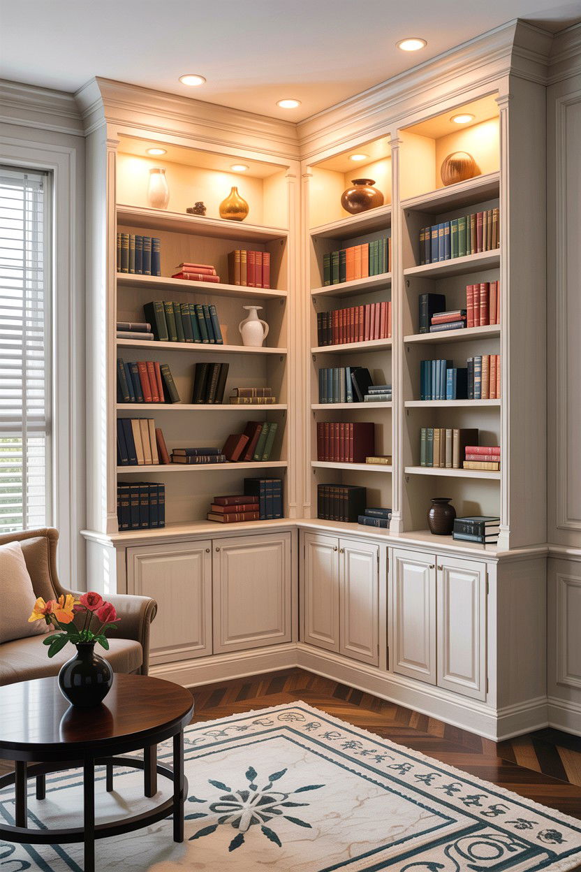 Built in bookshelves - 30 instant living room ideas